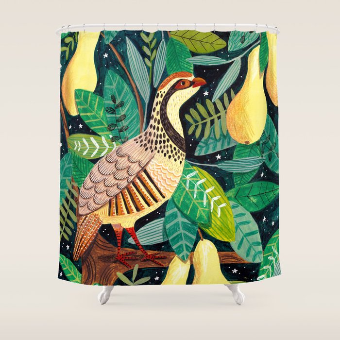 Partridge in a pear tree Shower Curtain