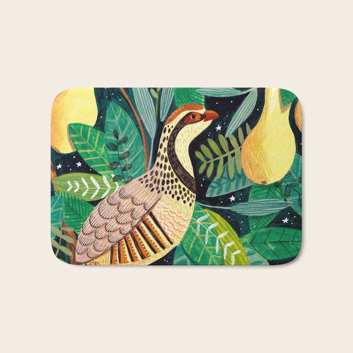 Partridge in a pear tree Bath Mat Gallery Image 1