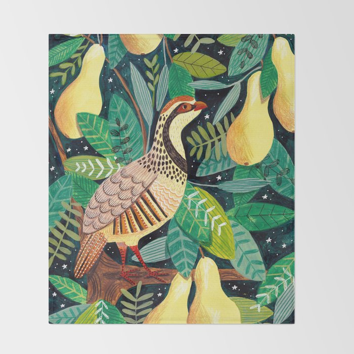 Partridge in a pear tree Throw Blanket Gallery Image 2