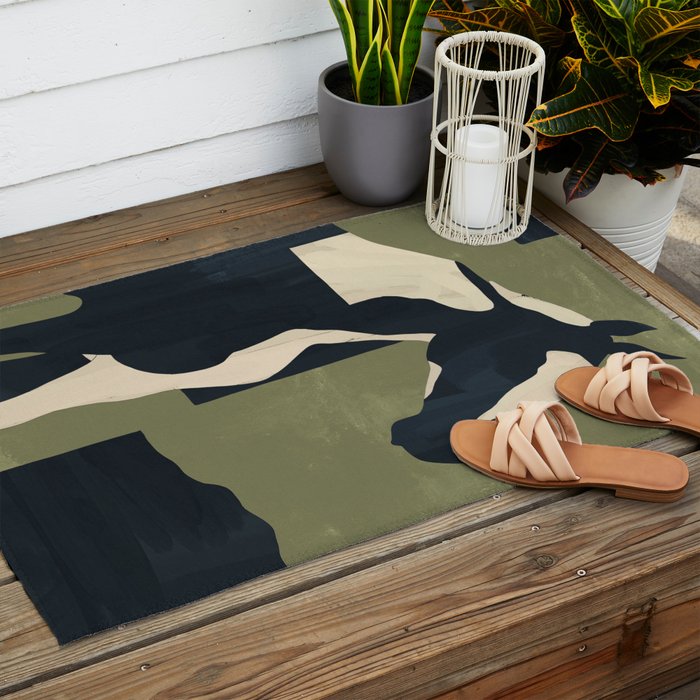 Abstract Minimal Horse 4 Outdoor Rug Gallery Image 2