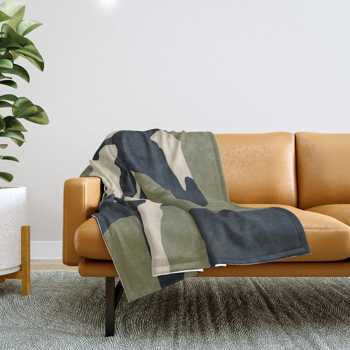Abstract Minimal Horse 4 Throw Blanket Gallery Image 1