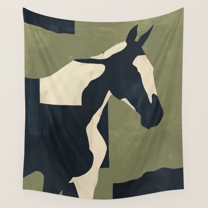 Abstract Minimal Horse 4 Wall Tapestry Gallery Image 1