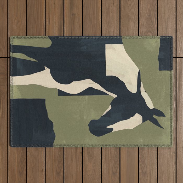 Abstract Minimal Horse 4 Outdoor Rug Gallery Image 1