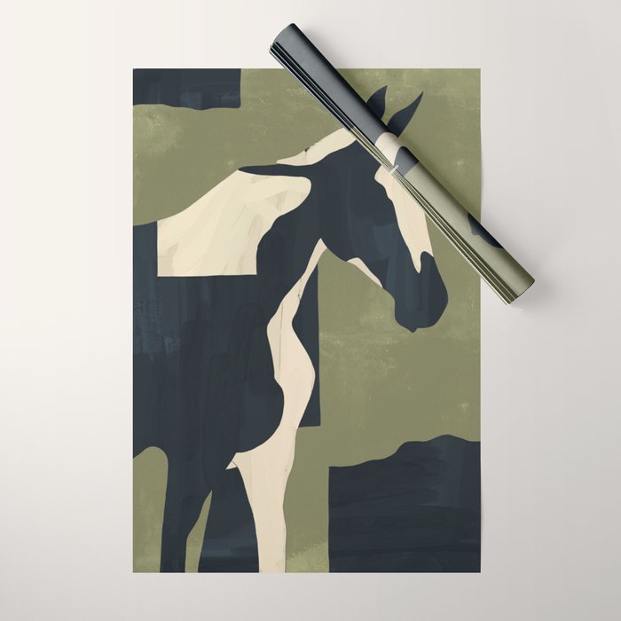 Abstract Minimal Horse 4 Wrapping Paper Gallery Image 1