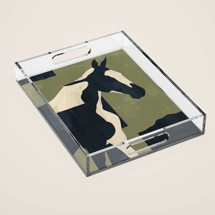 Abstract Minimal Horse 4 Acrylic Tray Gallery Image 1