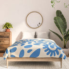 Abstract blue nature flower art pattern Comforter Gallery Image 3