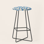 Abstract blue nature flower art pattern Stool Gallery Image 1