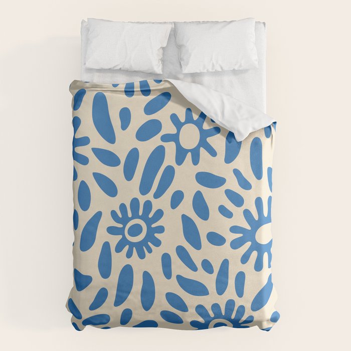 Abstract blue nature flower art pattern Duvet Cover Gallery Image 6