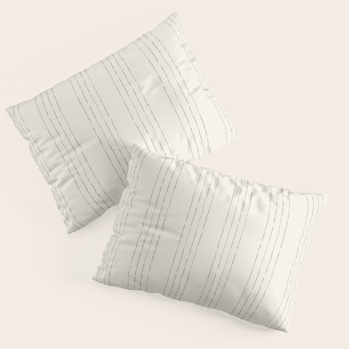 Lines #5 (Cream & Gray) Pillow Sham Gallery Image 3