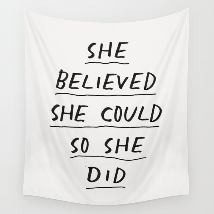 She Believed She Could So She Did Wall Tapestry Gallery Image 4