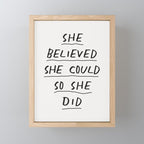 She Believed She Could So She Did Mini Art Print Gallery Image 1