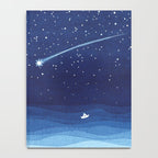 Falling star, shooting star, sailboat ocean waves blue sea Notebook Gallery Image 4
