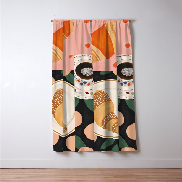 Coffee and Croissant Window Curtain Gallery Image 3