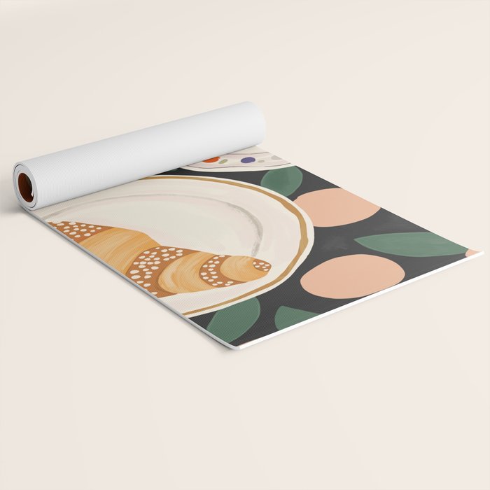Coffee and Croissant Yoga Mat Gallery Image 2