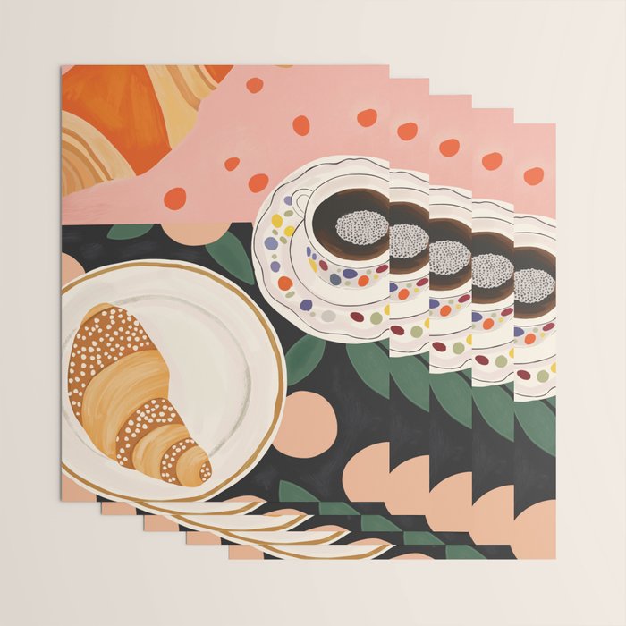 Coffee and Croissant Wrapping Paper Gallery Image 3