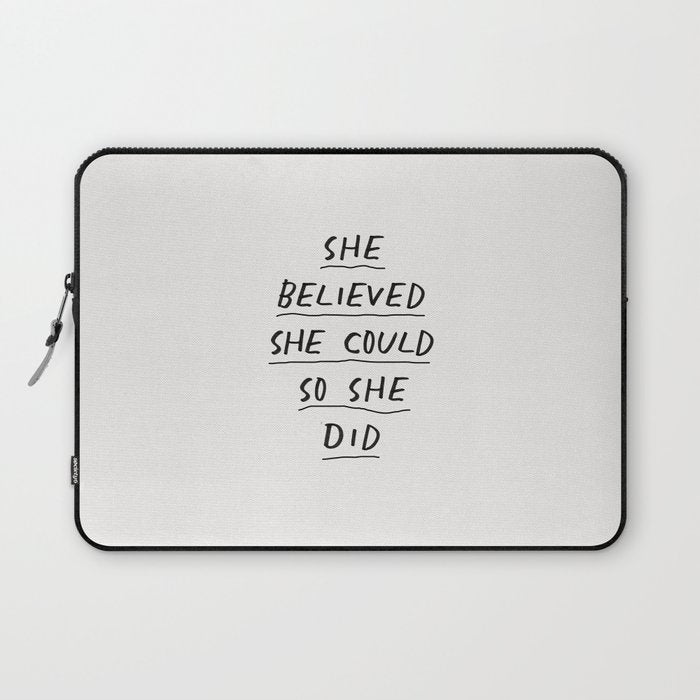 She Believed She Could So She Did Laptop Sleeve Gallery Image 1