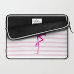 Flamingo & Stripes - Blush Hot Pink Laptop Sleeve Gallery Image 2
