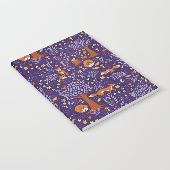 Foxes Playing in a Purple Forest Notebook Gallery Image 2