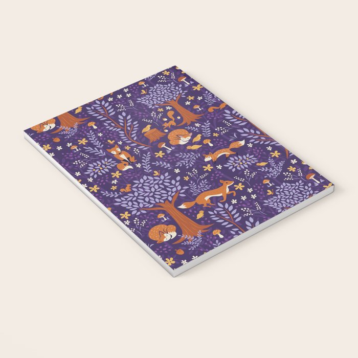 Foxes Playing in a Purple Forest Notebook Gallery Image 3