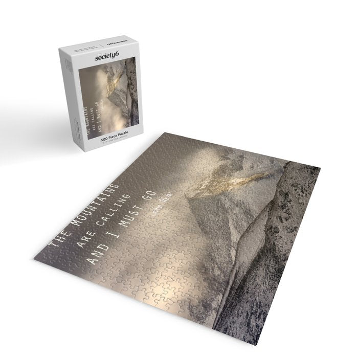 The Mountains are calling, and I must go.  John Muir. Vintage. Jigsaw Puzzle Gallery Image 2