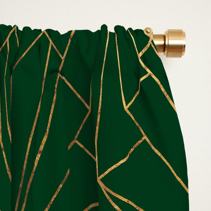 Art Deco in Emerald Green - Large Scale Window Curtain Gallery Image 2
