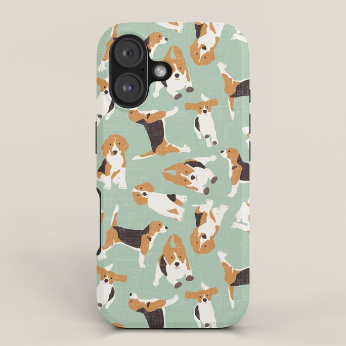 beagle scatter mint iPhone Case Gallery Image 1