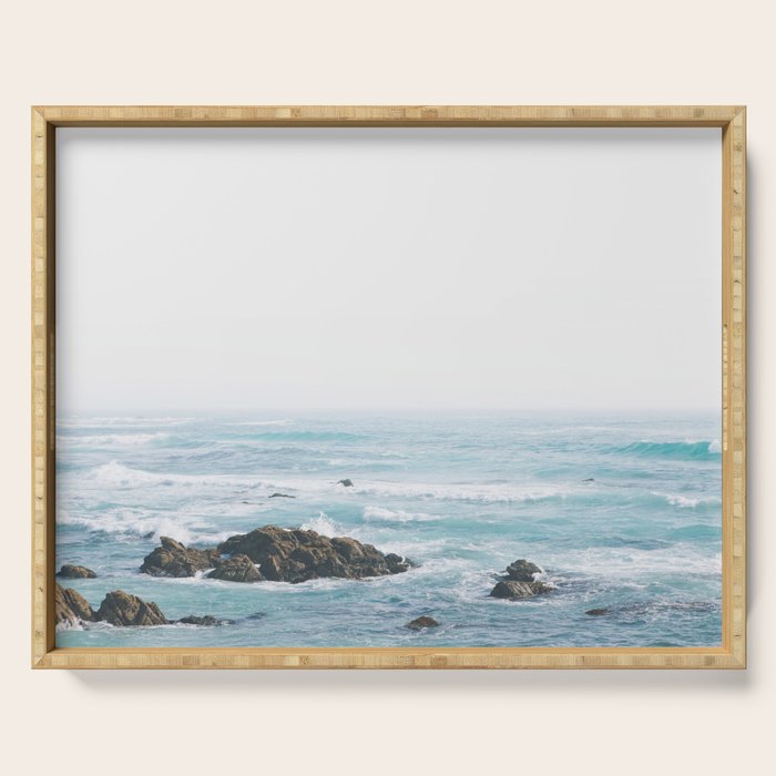 Monterey Coast - Minimalist Ocean Photography Serving Tray Gallery Image 1
