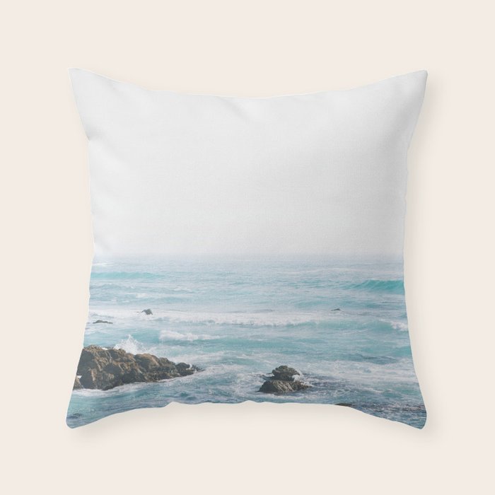 Monterey Coast - Minimalist Ocean Photography Throw Pillow Gallery Image 1