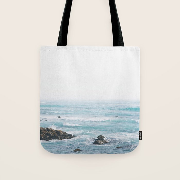 Monterey Coast - Minimalist Ocean Photography Tote Bag Gallery Image 1