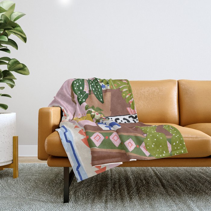 Bohemian stairs Throw Blanket Gallery Image 1