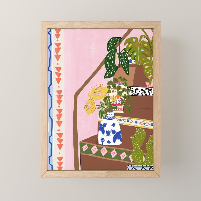 Bohemian stairs Mini Art Print Gallery Image 1