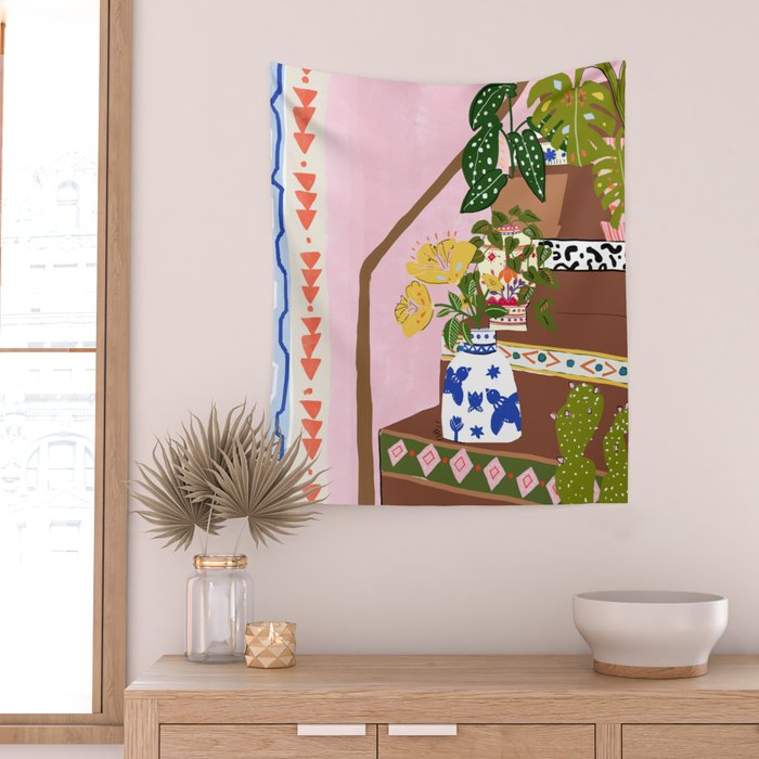 Bohemian stairs Wall Tapestry Gallery Image 2