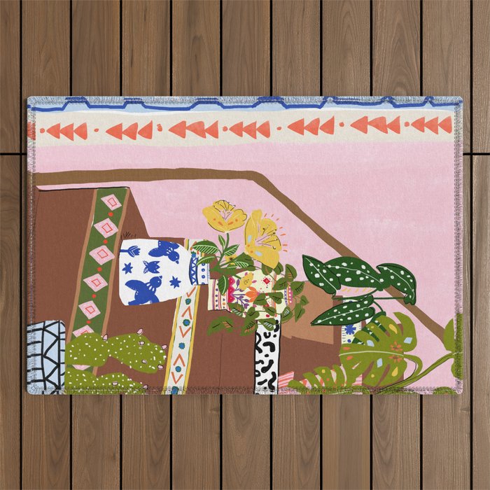Bohemian stairs Outdoor Rug Gallery Image 1