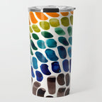 Colorful Rainbow Watercolor Organic Patterns Natural Shapes Playful Art Mid Century Modern Tribal Ar Travel Mug Gallery Image 1