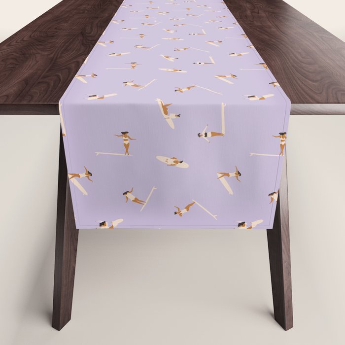 Surf girls in violet Table Runner Gallery Image 1