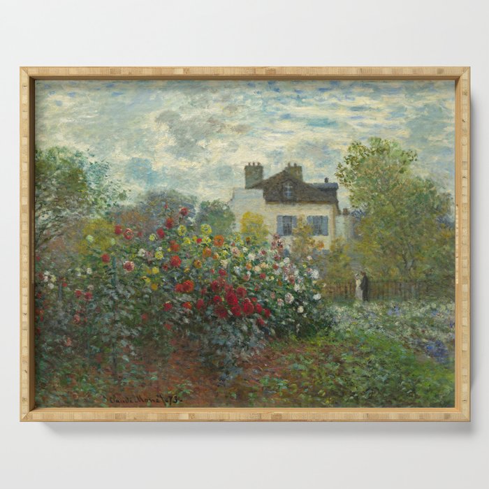 Claude Monet The Artist's Garden in Argenteuil, 1873 Serving Tray Gallery Image 1