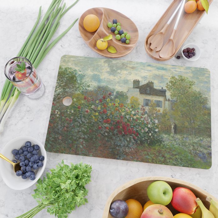 Claude Monet The Artist's Garden in Argenteuil, 1873 Cutting Board Gallery Image 2