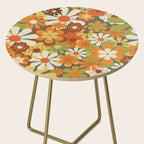70's Retro Flowers Print Side Table Gallery Image 2