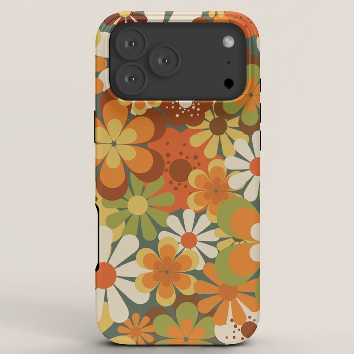 70's Retro Flowers Print iPhone Case Gallery Image 8