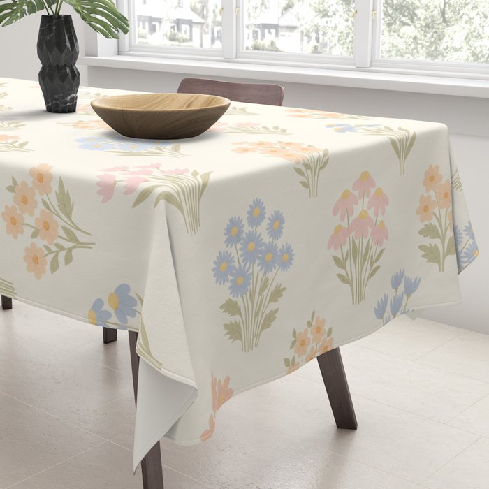 Pastel Wildflower Bouquets Tablecloth Gallery Image 3