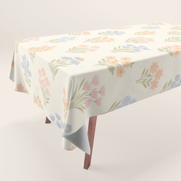 Pastel Wildflower Bouquets Tablecloth Gallery Image 1