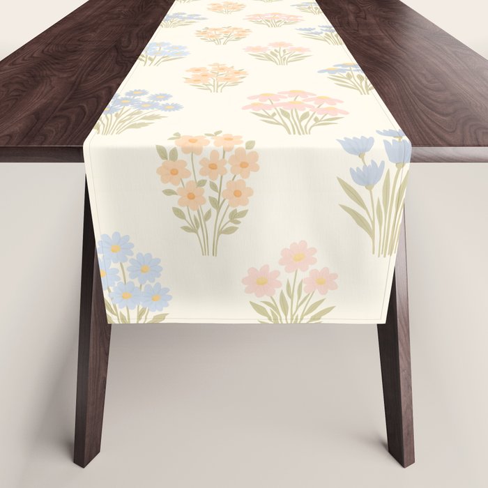 Pastel Wildflower Bouquets Table Runner Gallery Image 1