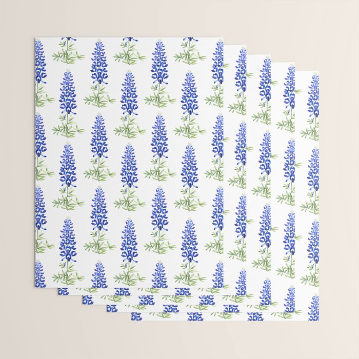Texas bluebonnet in watercolor Wrapping Paper Gallery Image 3
