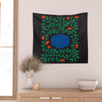 Summer Bloom: Midnight Rain Forest Wall Tapestry Gallery Image 2