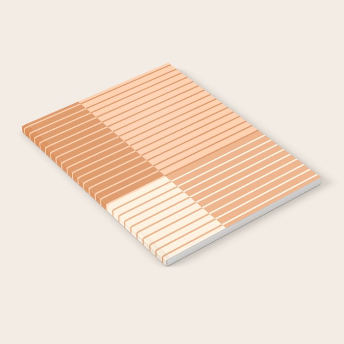 Color Block Line Abstract LXXIII Pantone Peach Fuzz Notebook Gallery Image 1