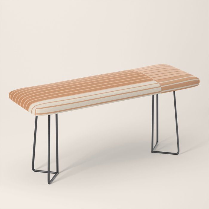 Color Block Line Abstract LXXIII Pantone Peach Fuzz Bench Gallery Image 1