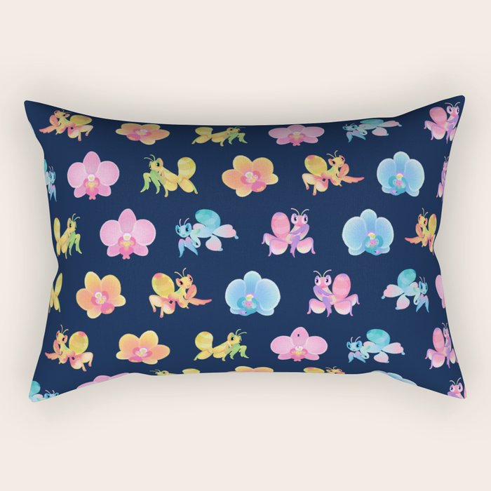 Orchid mantis - Dark Rectangular Pillow Gallery Image 2
