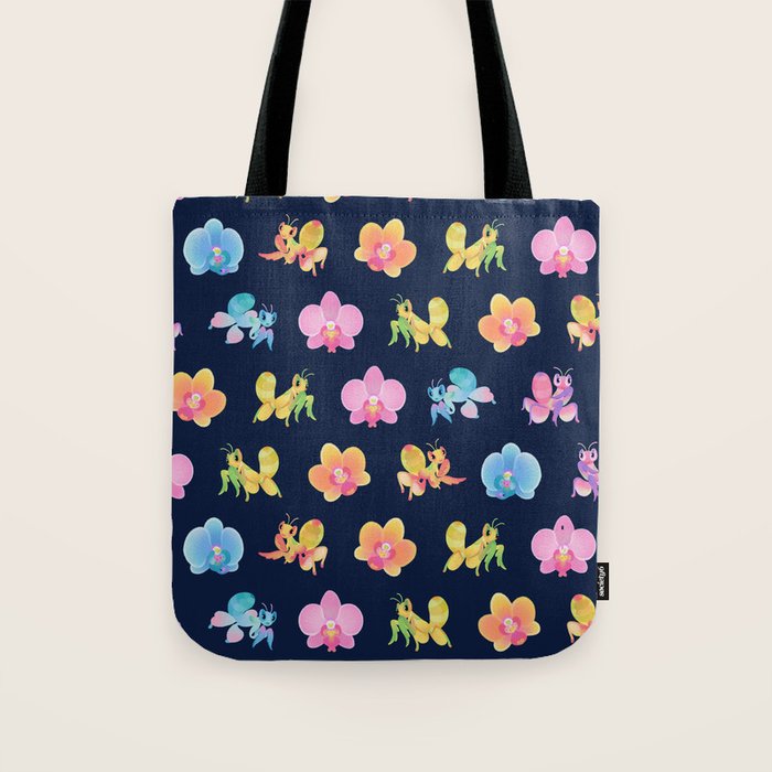Orchid mantis - Dark Tote Bag Gallery Image 1