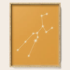 Taurus Zodiac Star Constellation Line Art Peach Orange Serving Tray Gallery Image 1