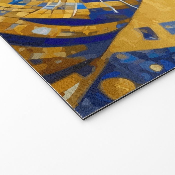 Geometric Blue and Gold Klimt Cat Welcome Mat Gallery Image 2